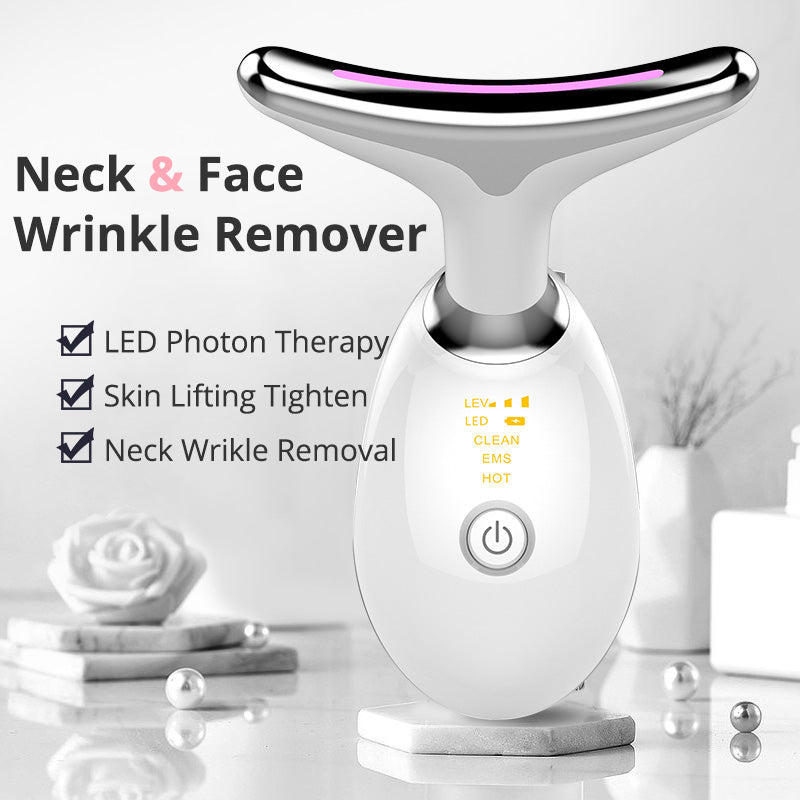 EMS RED LIGHT THERAPY FACE NECK LIFT WRINKLE REMOVER TIGHTEN MASSAGER - LUNA